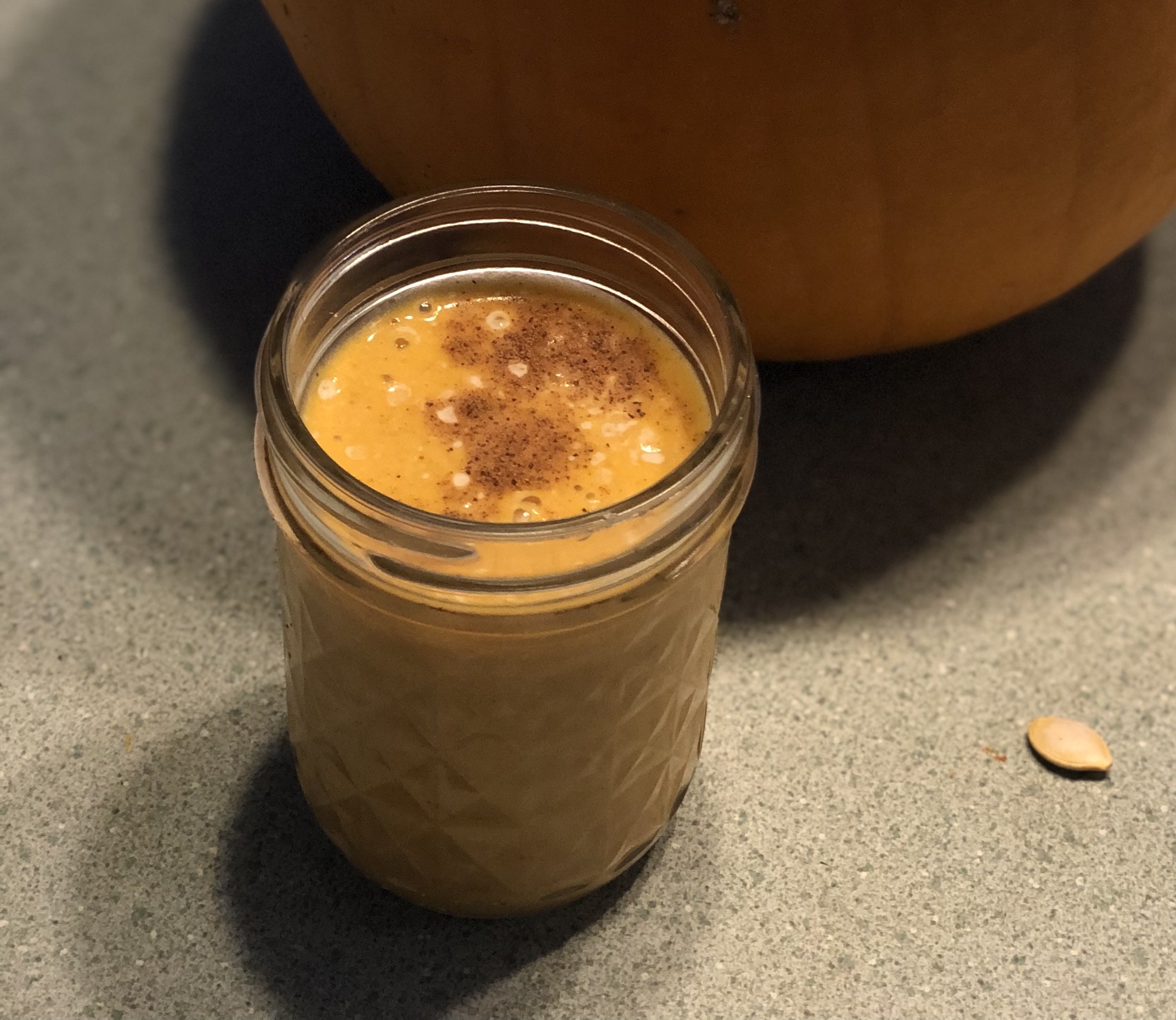 Pumpkin smoothie in cup