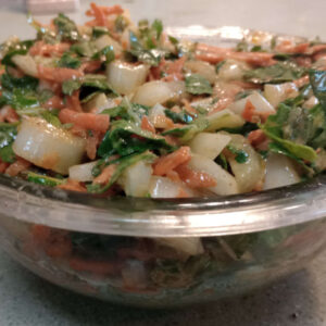 Bowl of bok choy coleslaw