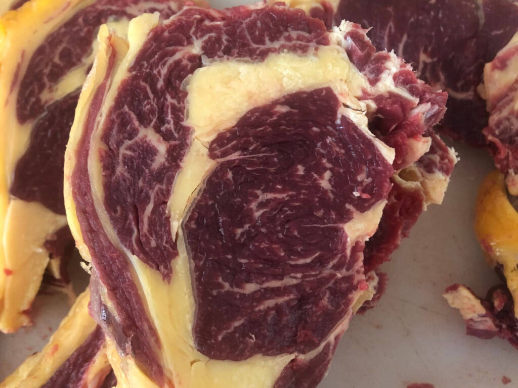 Grassfed aged dairy cow steaks